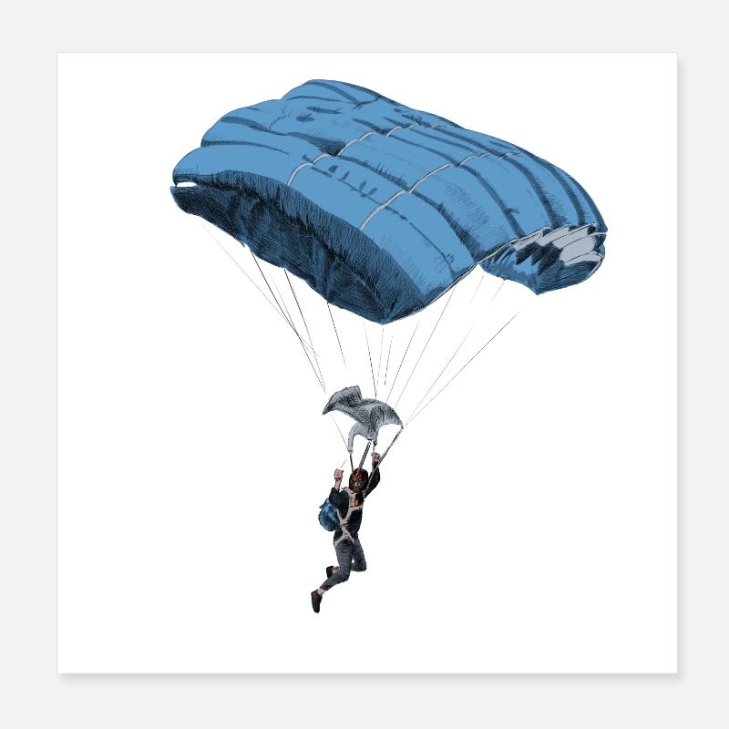 parachuting Poster 20 x 20 cm