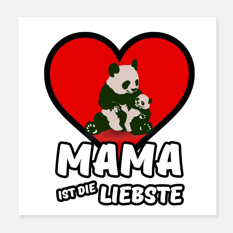 Mama ist die Liebste - Mutter, Muttertag, Geschenk Poster 20x20 cm