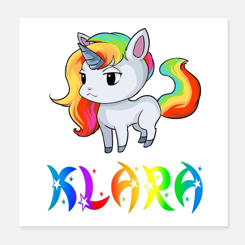 Klara Einhorn Poster 20 x 20 cm