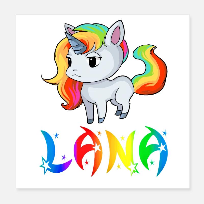 Lana Einhorn Poster 20x20 cm