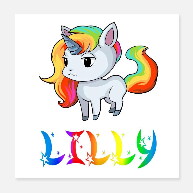 Lilly Einhorn Poster 20x20 cm