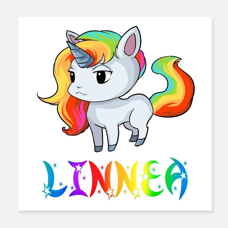 Linnea Einhorn Poster 20x20 cm