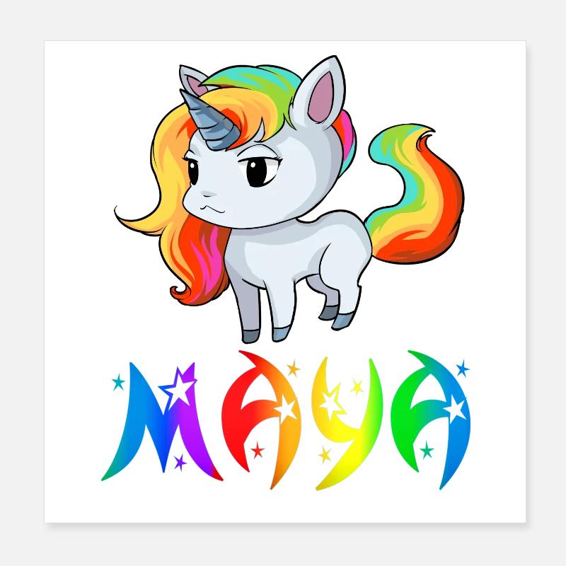 Maya Einhorn Poster 20x20 cm