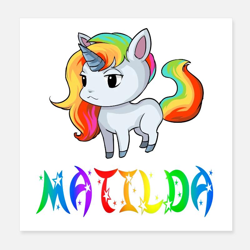Matilda unicorn Poster 8" x 8" (20x20 cm)