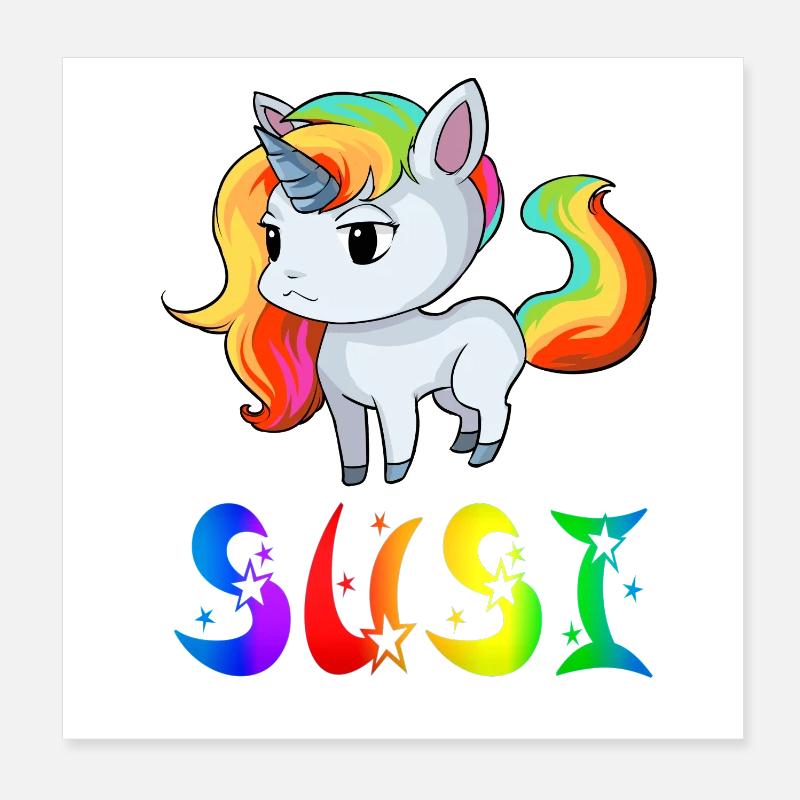 Susi Einhorn Poster 20 x 20 cm