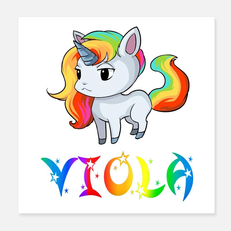 Viola Einhorn Poster 20 x 20 cm