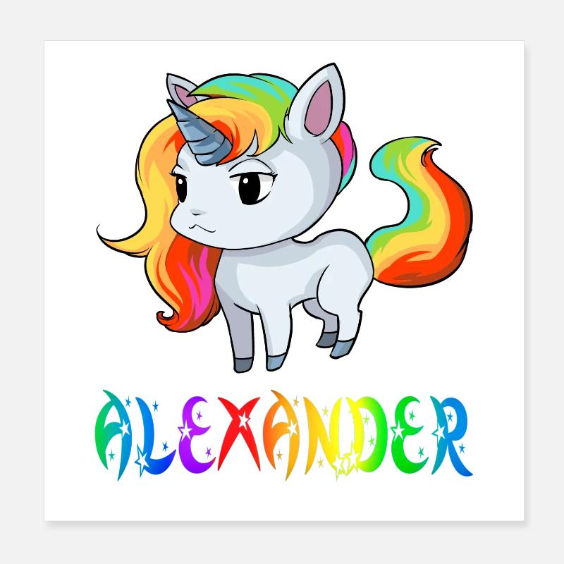 Alexander unicorn Poster 8" x 8" (20x20 cm)