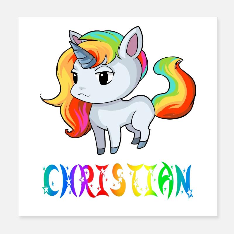 Christian Einhorn Poster 20x20 cm