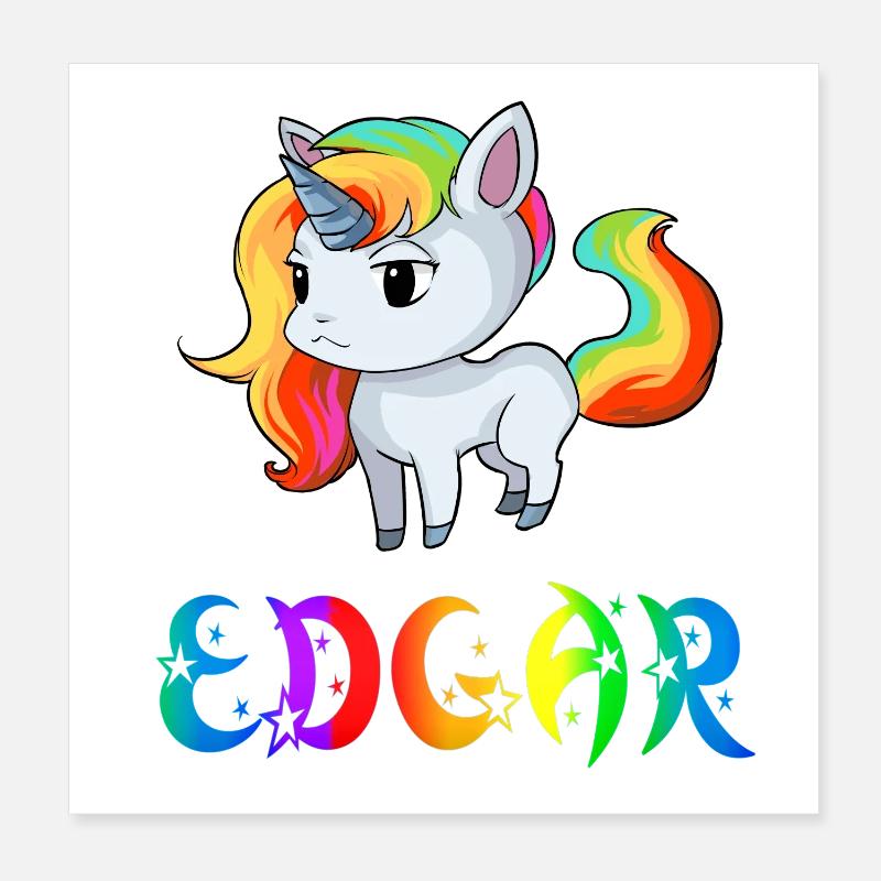 Edgar unicorn Poster 8" x 8" (20x20 cm)