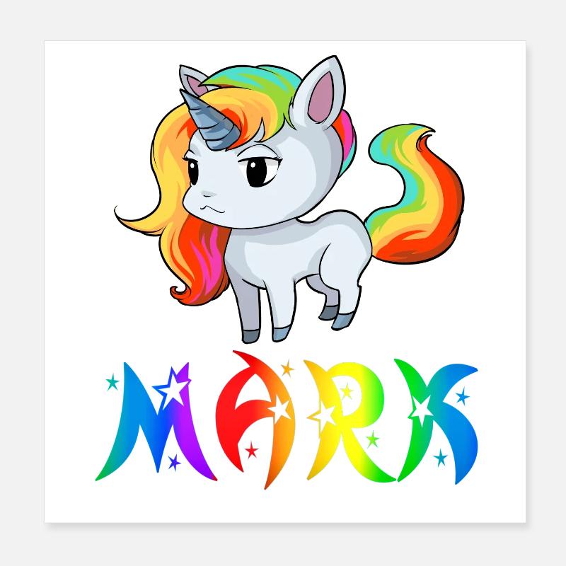Einhorn Mark Poster 20x20 cm