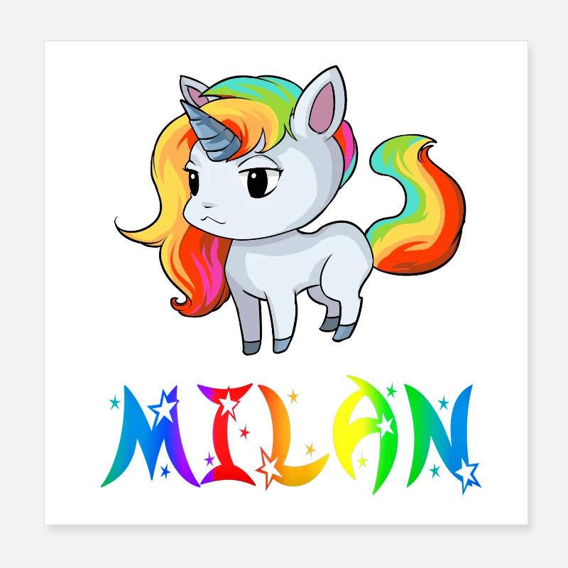 Einhorn Milan Poster 20x20 cm