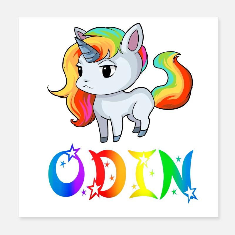 Einhorn Odin Poster 20x20 cm