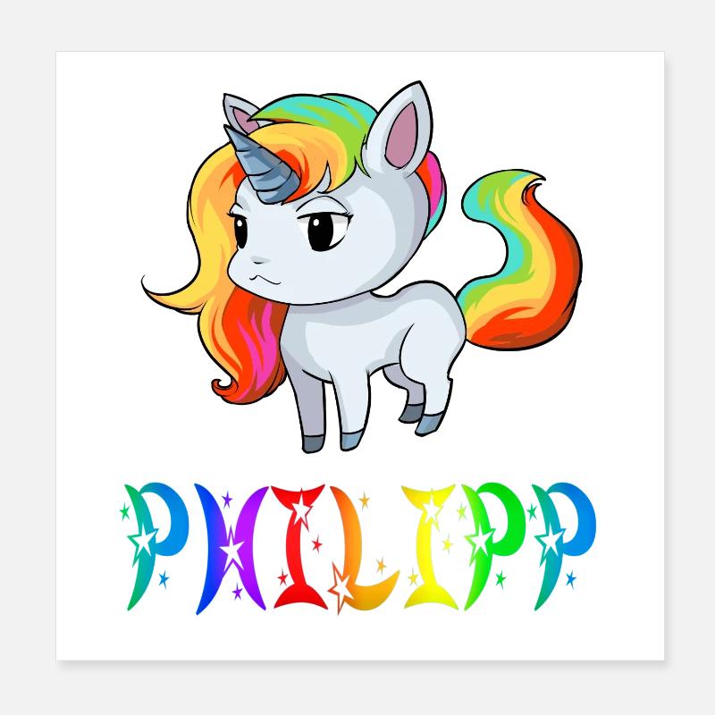 Einhorn Philipp Poster 20x20 cm