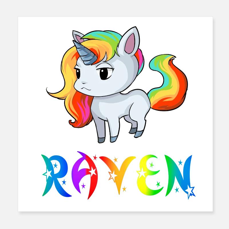 Unicorn Raven Poster 20 x 20 cm