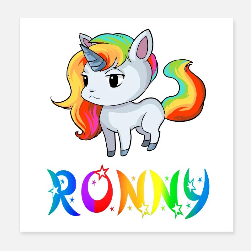 Einhorn Ronny Poster 20x20 cm