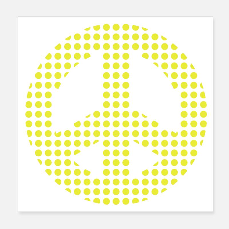 Friedenszeichen - Poster 20x20 cm - Weiß
