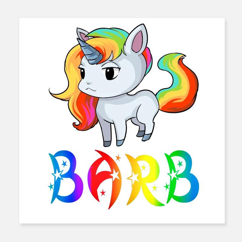 Einhorn Barb Poster 20 x 20 cm