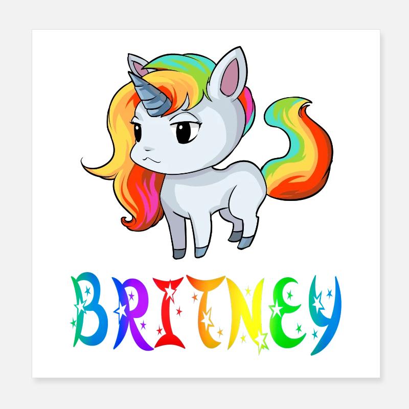 Unicorn Britney Poster 8" x 8" (20x20 cm)