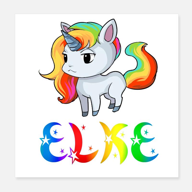 Einhorn Elke Poster 20x20 cm