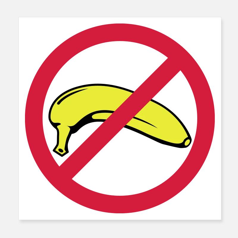 Banane verboten Poster 20x20 cm