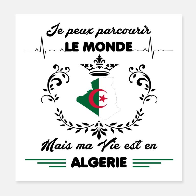 MA VIE EST EN ALGERIE Poster 20 x 20 cm