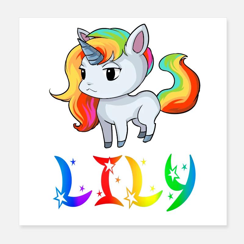 Unicorn Lily Poster 8" x 8" (20x20 cm)