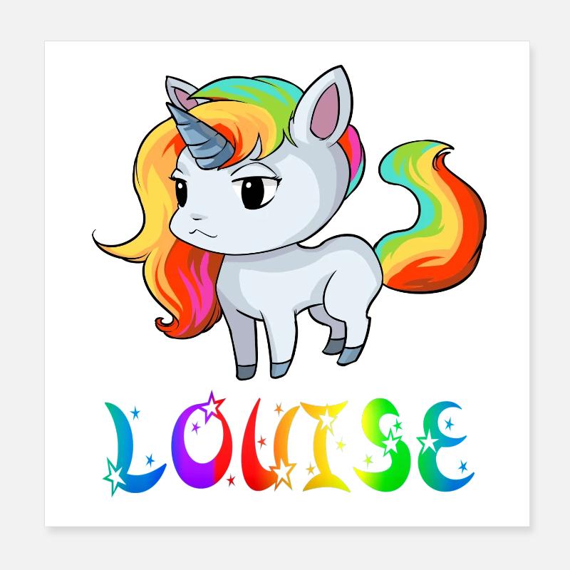 Einhorn Louise Poster 20x20 cm