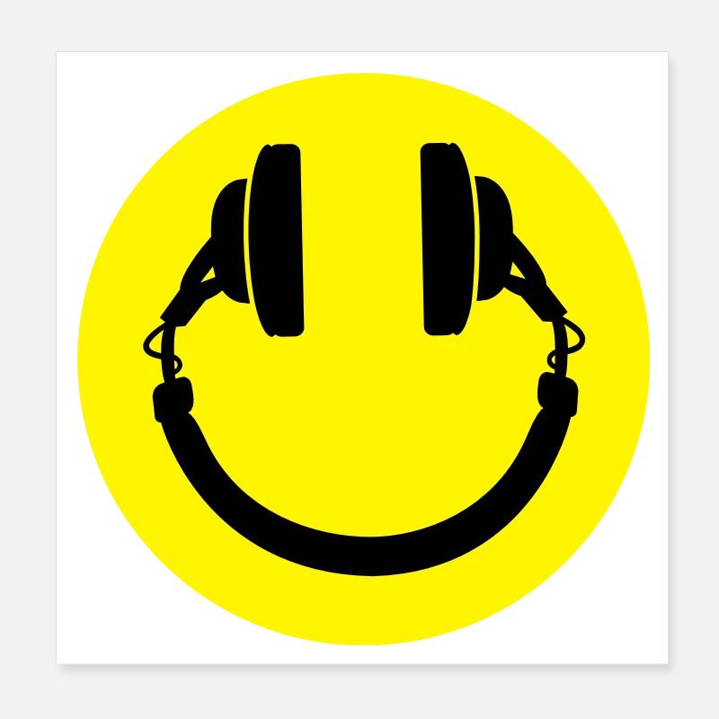 Smiley casque Poster 20 x 20 cm