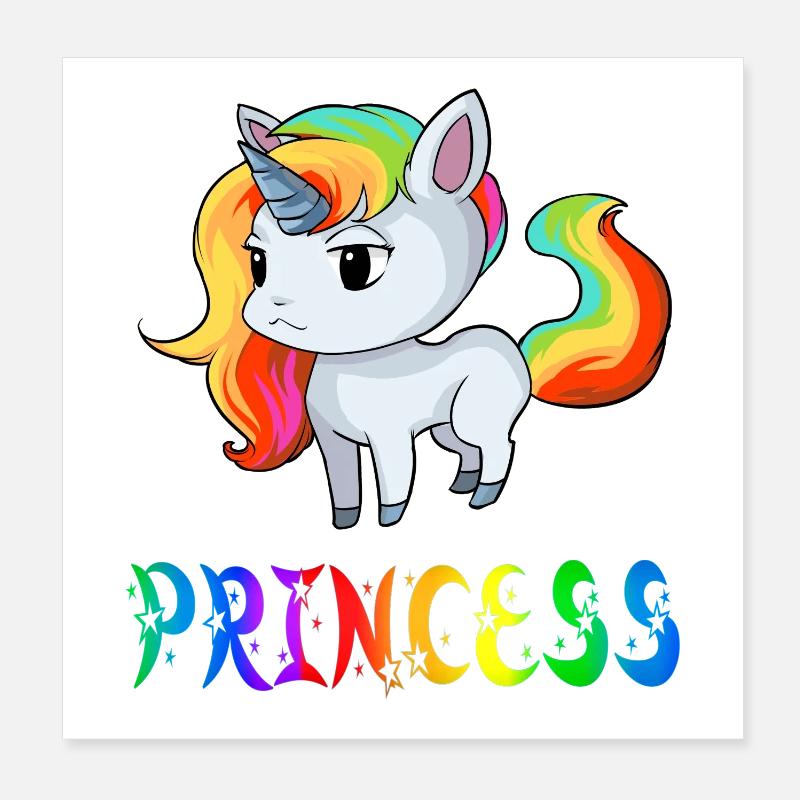 licorne Princesse Poster 20 x 20 cm