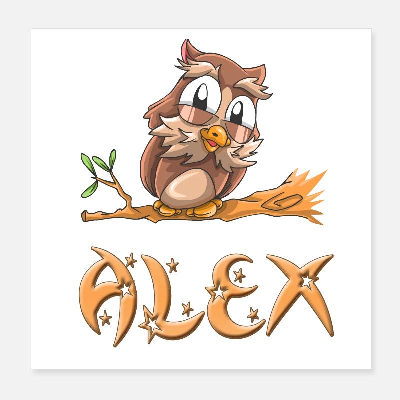 Owl Alex Poster 20 x 20 cm