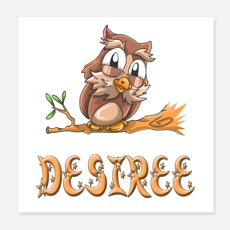 Chouette Désirée Poster 20 x 20 cm