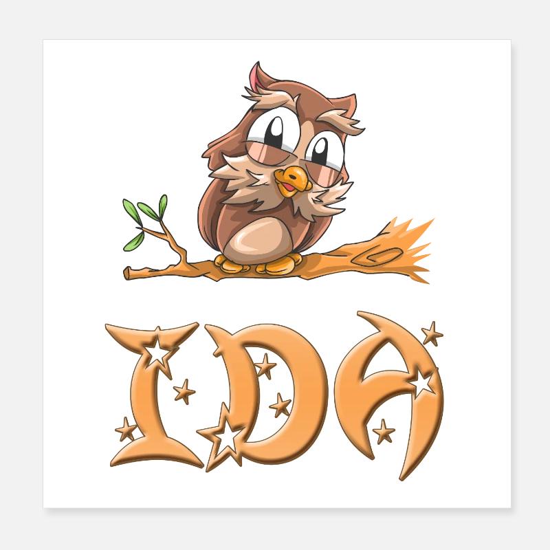 Eule Ida Poster 20x20 cm