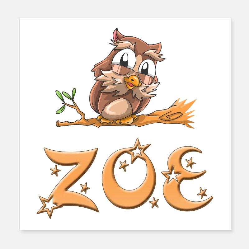 Owl Zoe Poster 8" x 8" (20x20 cm)