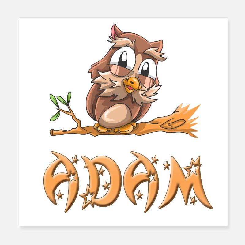 Owl Adam Poster 8" x 8" (20x20 cm)