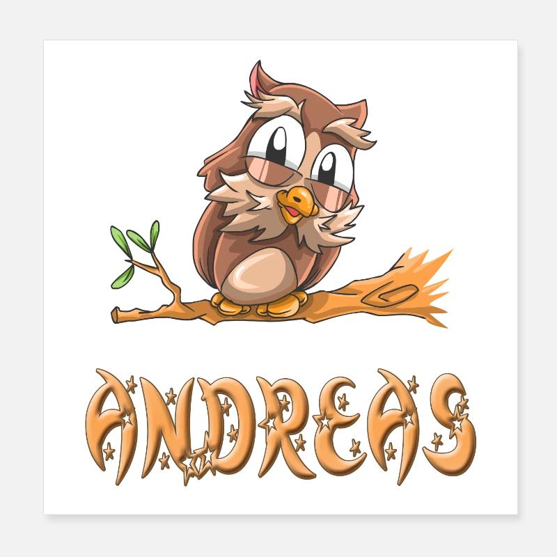 Owl Andreas Poster 8" x 8" (20x20 cm)