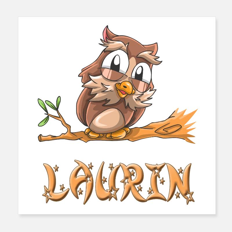 Hibou Laurin Poster 20 x 20 cm