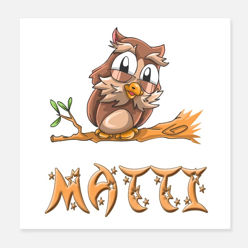 Hibou Matti Poster 20 x 20 cm