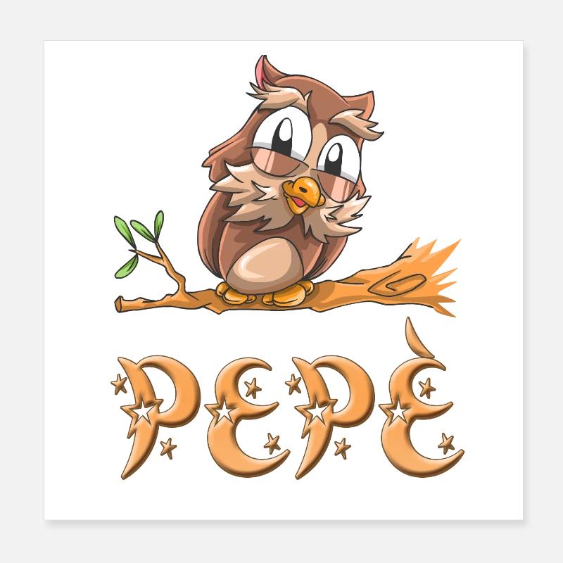 Hibou Pepè Poster 20 x 20 cm