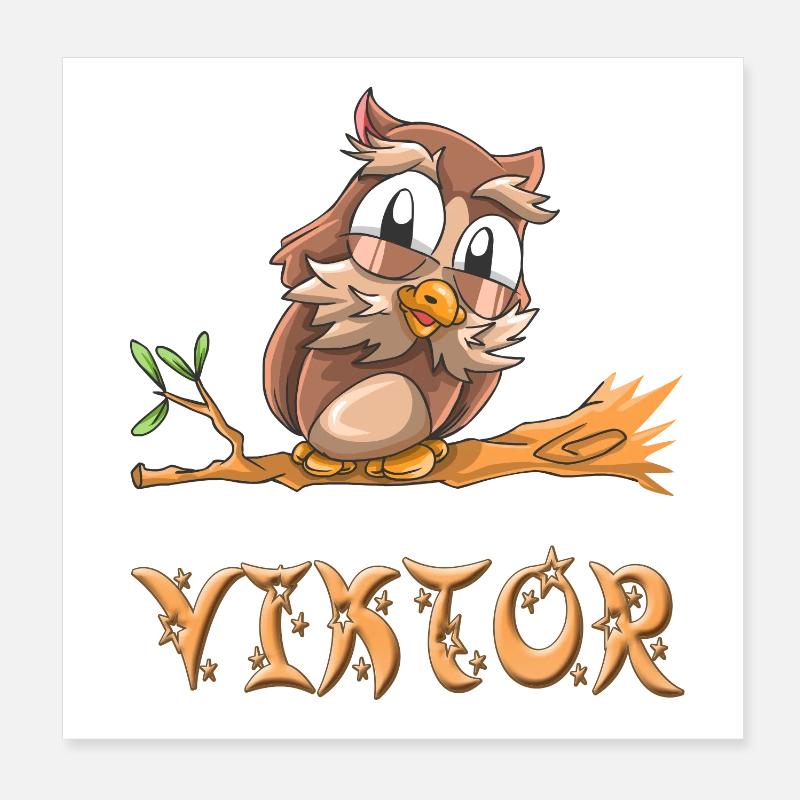 Owl Viktor Poster 8" x 8" (20x20 cm)