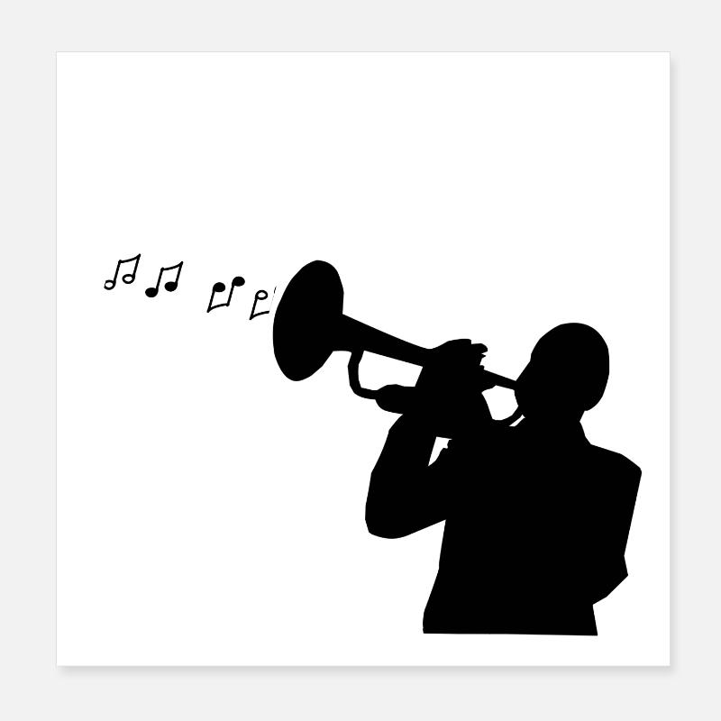 musique jazz - Poster 20 x 20 cm - blanc