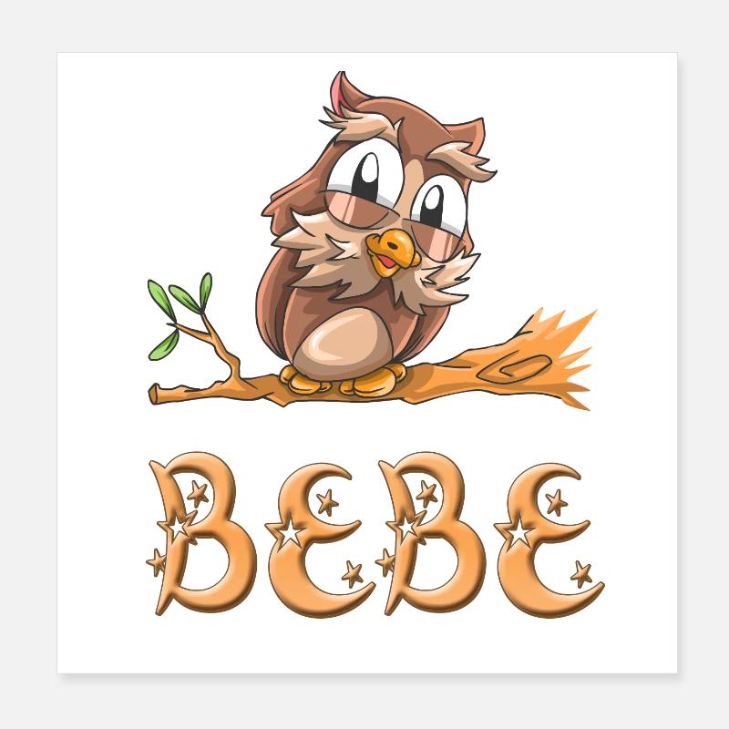 Hibou Bebe Poster 20 x 20 cm