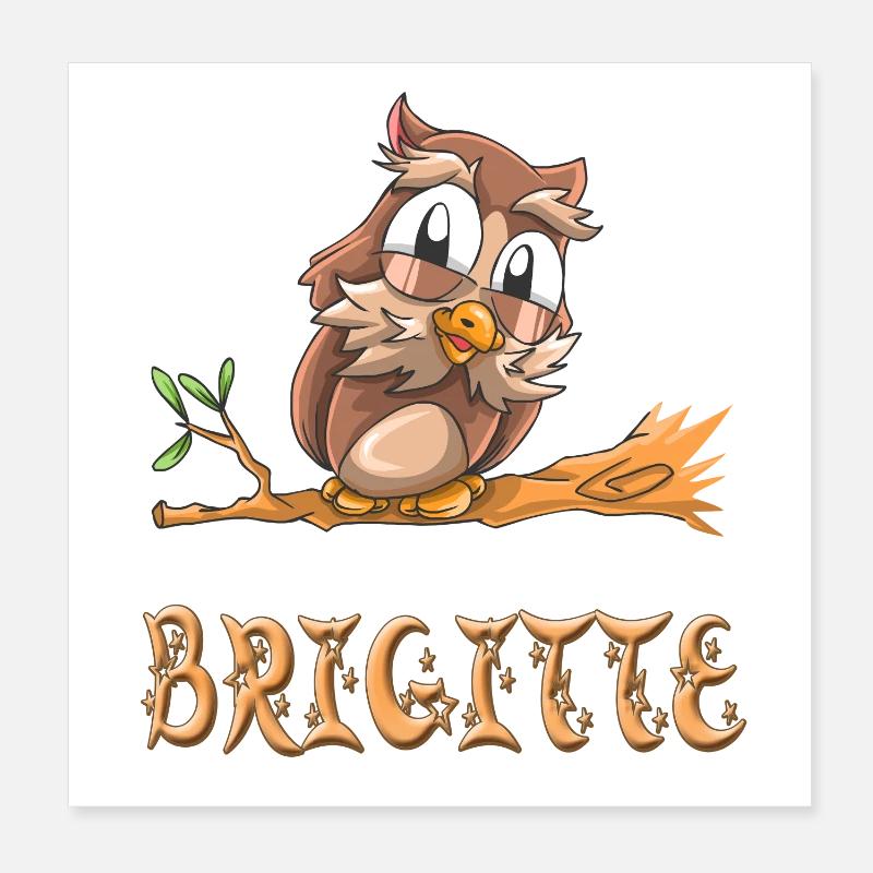 Hibou Brigitte Poster 20 x 20 cm