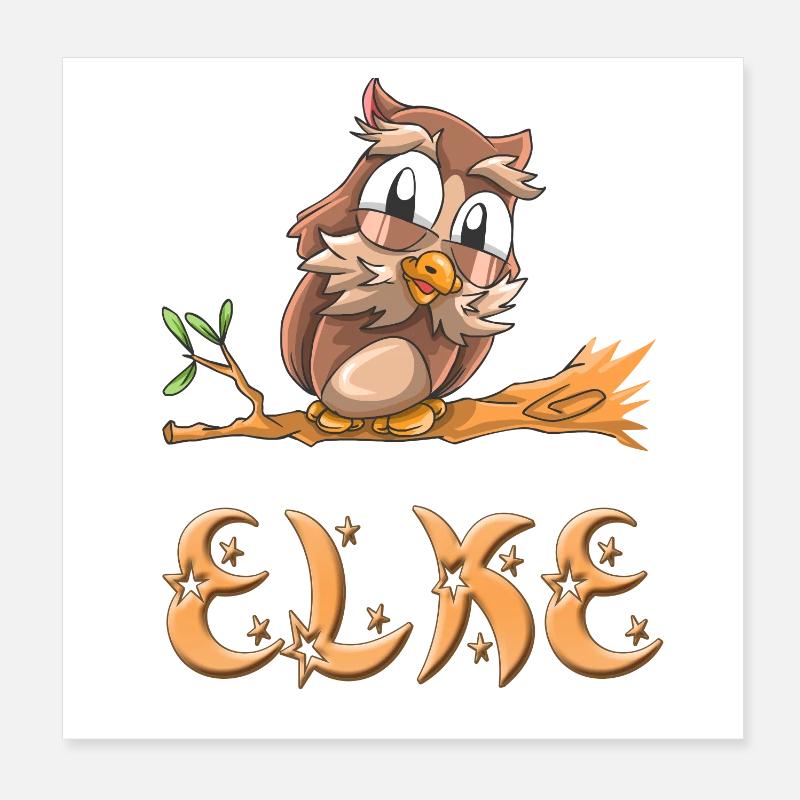 Chouette Elke Poster 20 x 20 cm