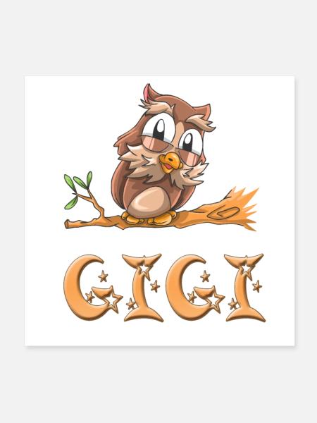 Owl Gigi - Poster 8" x 8" (20x20 cm) - white - Front