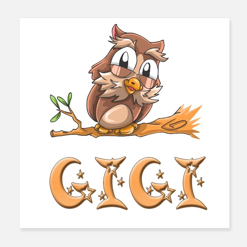 Chouette Gigi Poster 20 x 20 cm