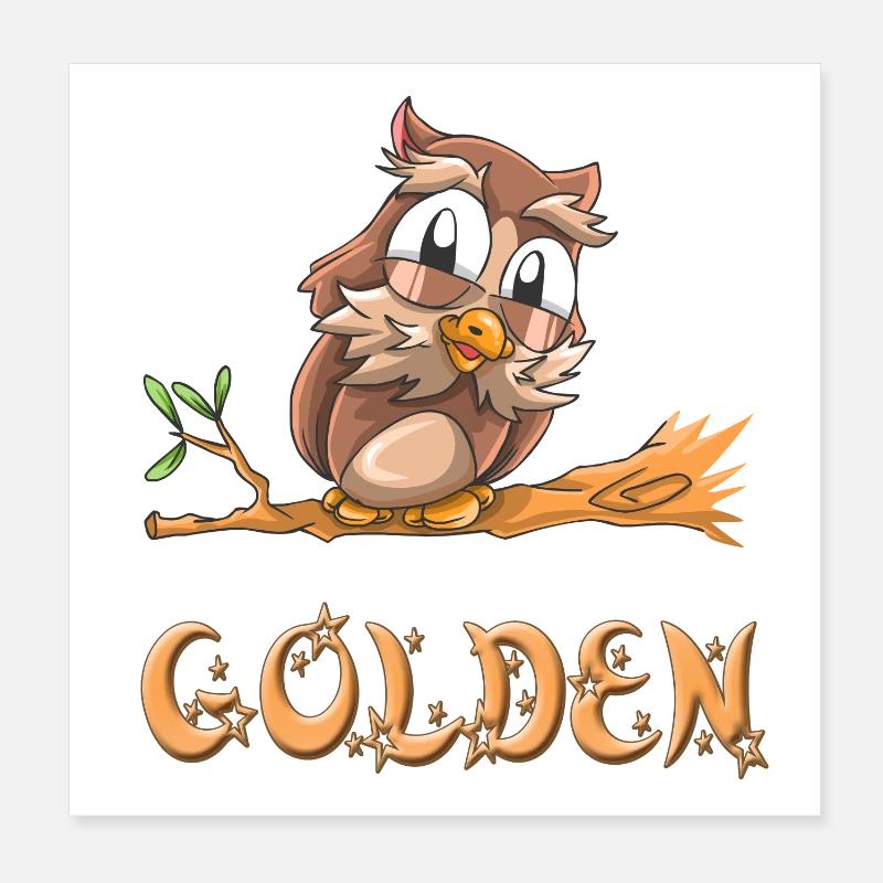 Chouette d'or Poster 20 x 20 cm