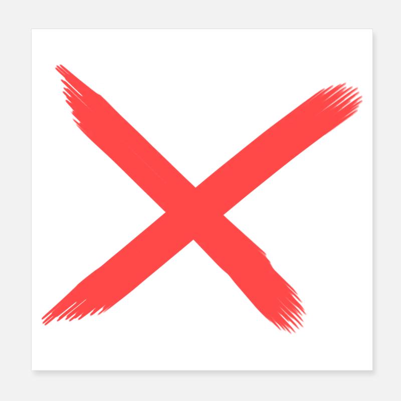 X - Poster 20x20 cm - Weiß