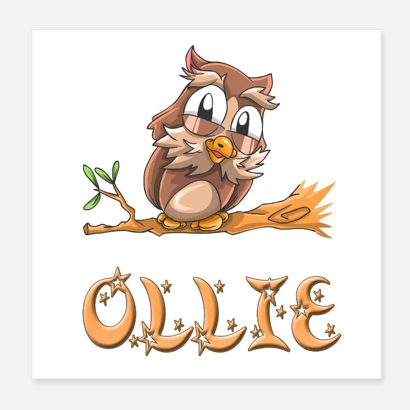 Owl Ollie Poster 8" x 8" (20x20 cm)