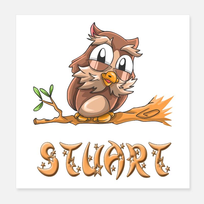 Eule Stuart Poster 20x20 cm