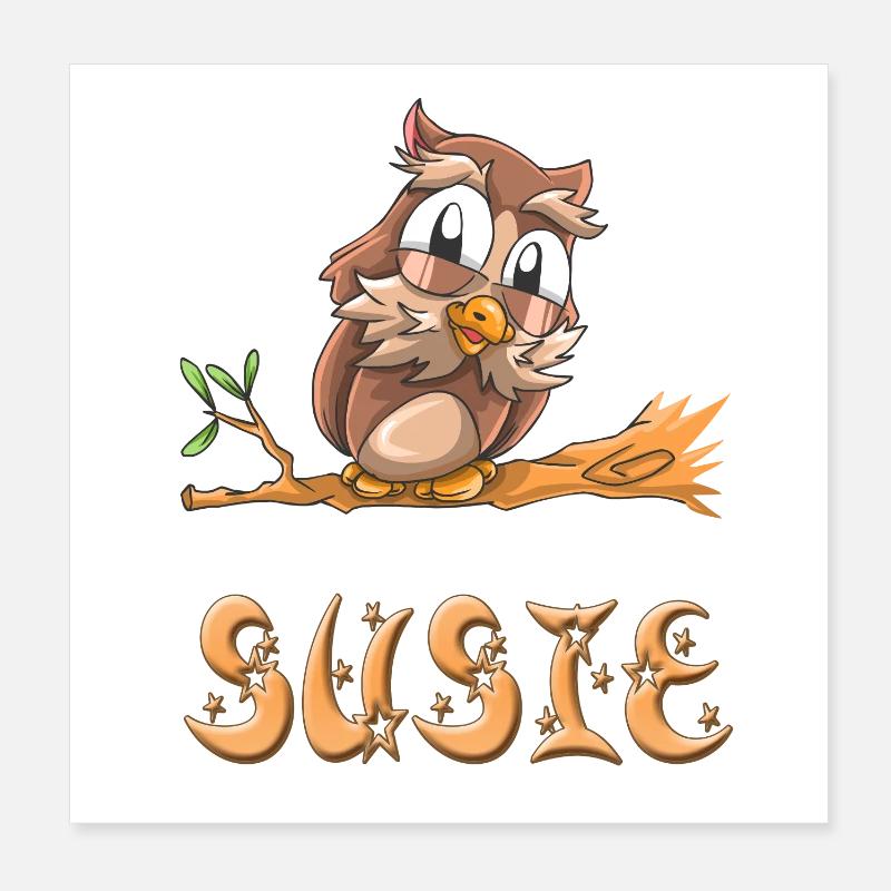 Owl Susie Poster 20 x 20 cm